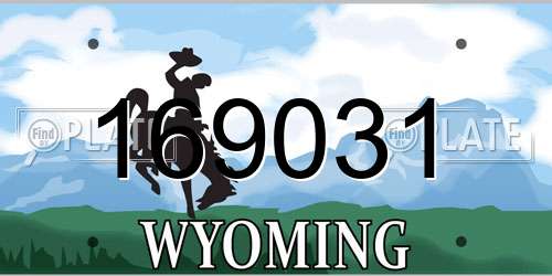 169031 Wyoming License Plate