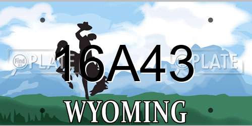 16A43 Wyoming License Plate