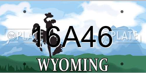 16A46 Wyoming License Plate
