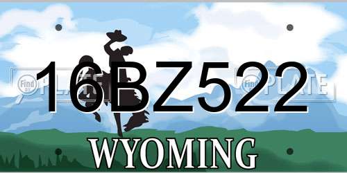 16BZ522 Wyoming License Plate