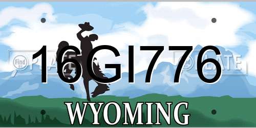 16GI776 Wyoming License Plate
