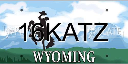16KATZ Wyoming License Plate
