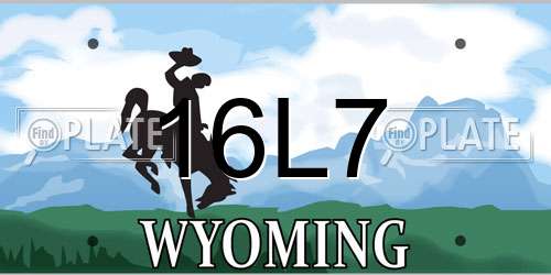 16L7 Wyoming License Plate