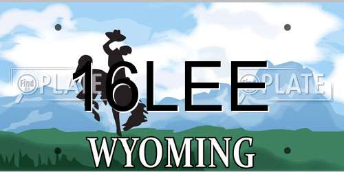 16LEE Wyoming License Plate