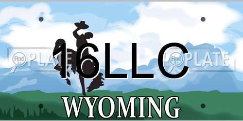 16LLC Wyoming License Plate