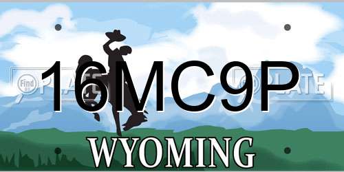 16MC9P Wyoming License Plate