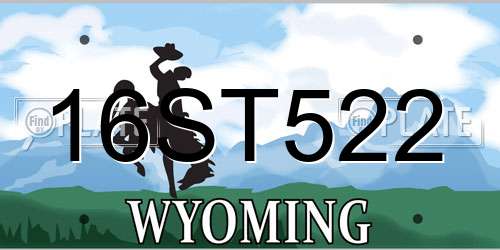 16ST522 Wyoming License Plate