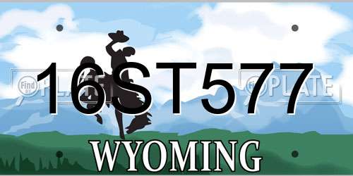 16ST577 Wyoming License Plate