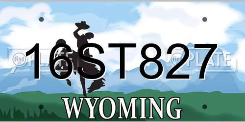 16ST827 Wyoming License Plate