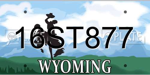 16ST877 Wyoming License Plate