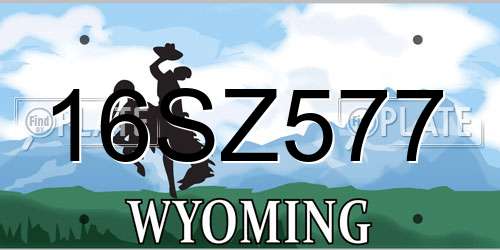 16SZ577 Wyoming License Plate