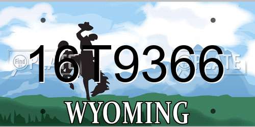 16T9366 Wyoming License Plate