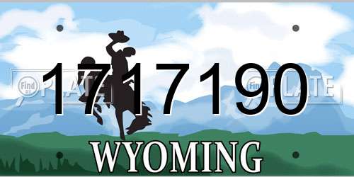1717190 Wyoming License Plate