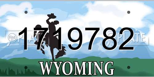 1719782 Wyoming License Plate