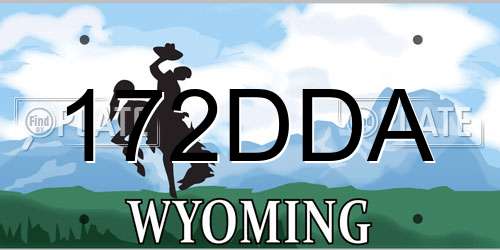 172DDA Wyoming License Plate