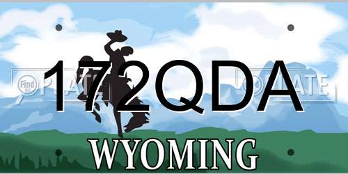 172QDA Wyoming License Plate