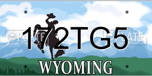 172TG5 Wyoming License Plate