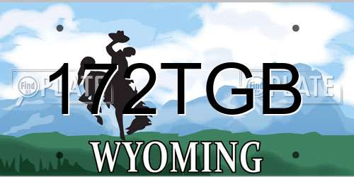 172TGB Wyoming License Plate
