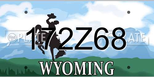 172Z68 Wyoming License Plate
