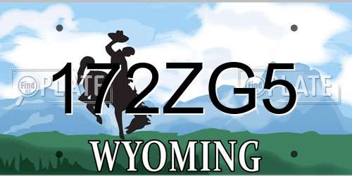 172ZG5 Wyoming License Plate