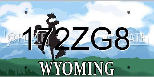 172ZG8 Wyoming License Plate