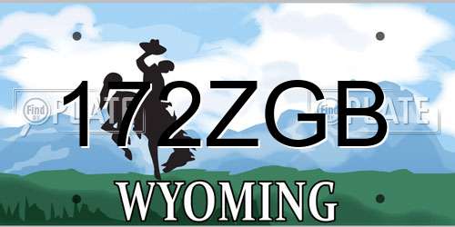 172ZGB Wyoming License Plate