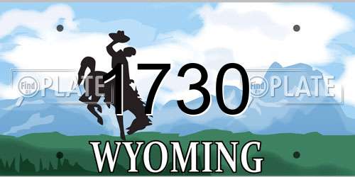 1730 Wyoming License Plate
