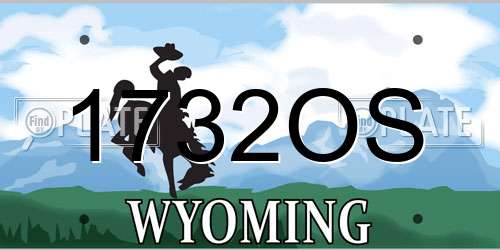 1732OS Wyoming License Plate
