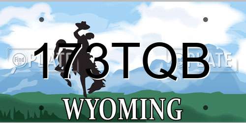 173TQB Wyoming License Plate