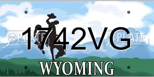 1742VG Wyoming License Plate