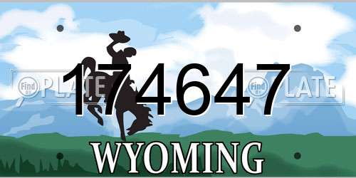 174647 Wyoming License Plate