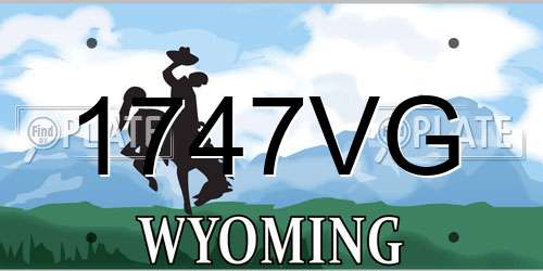 1747VG Wyoming License Plate