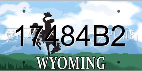17484B2 Wyoming License Plate