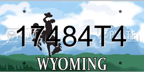 17484T4 Wyoming License Plate