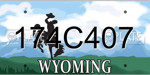 174C407 Wyoming License Plate