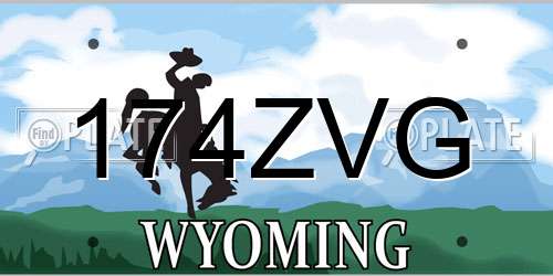174ZVG Wyoming License Plate