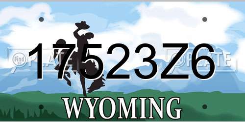 17523Z6 Wyoming License Plate
