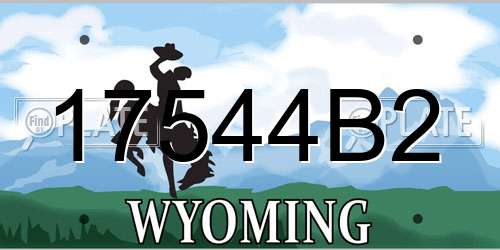 17544B2 Wyoming License Plate