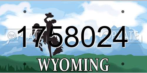 1758024 Wyoming License Plate
