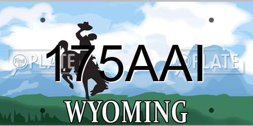 175AAI Wyoming License Plate