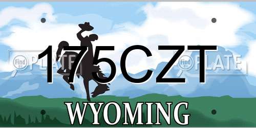 175CZT Wyoming License Plate