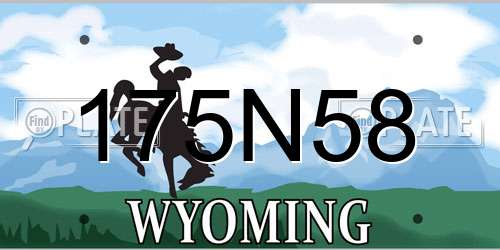 175N58 Wyoming License Plate