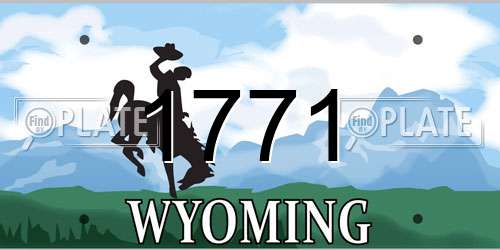 1771 Wyoming License Plate