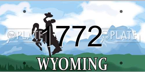 1772 Wyoming License Plate