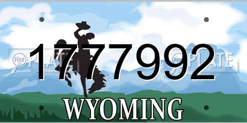 1777992 Wyoming License Plate