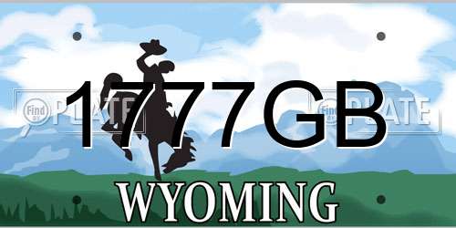 1777GB Wyoming License Plate
