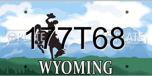 177T68 Wyoming License Plate