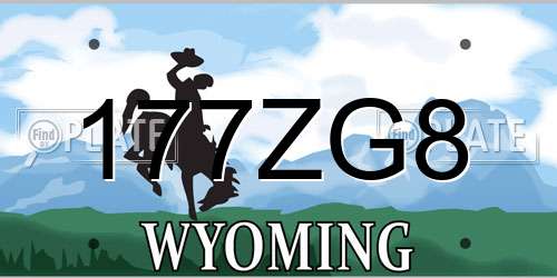 177ZG8 Wyoming License Plate