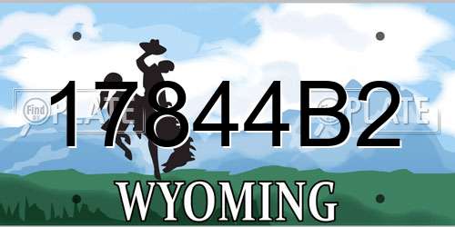 17844B2 Wyoming License Plate
