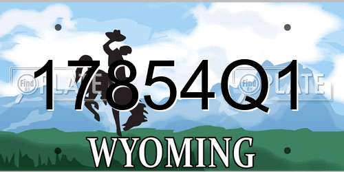 17854Q1 Wyoming License Plate
